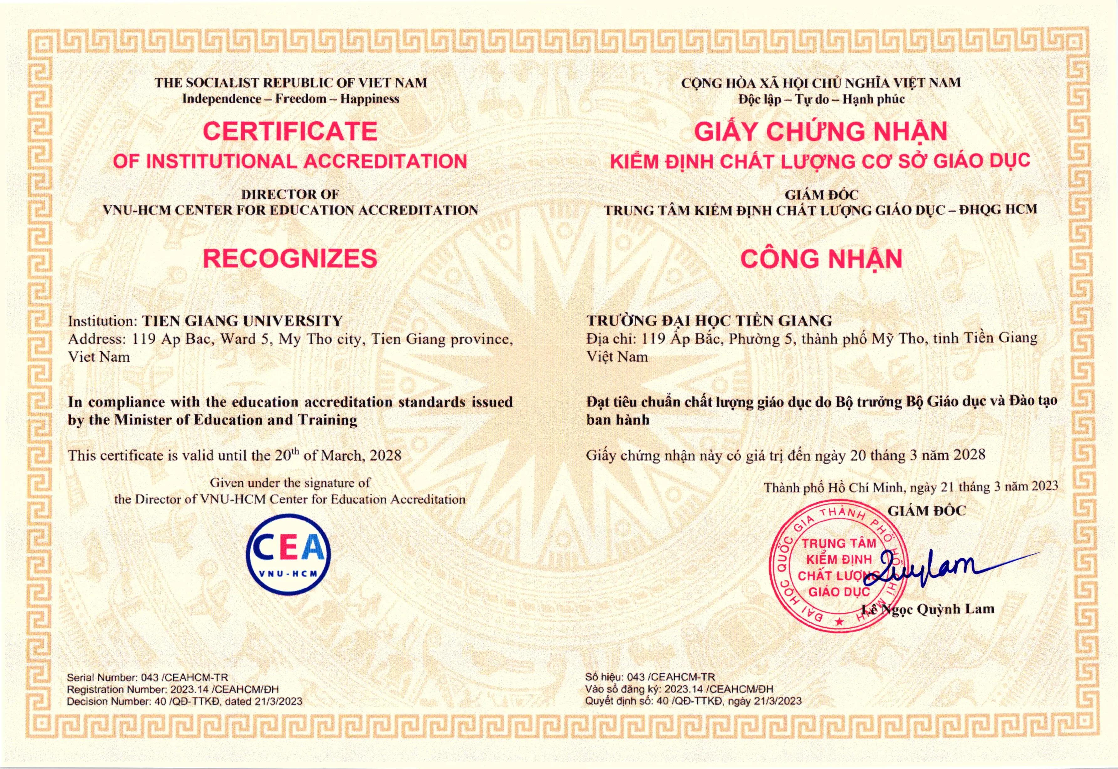 Chất lượng cơ sở giáo dục