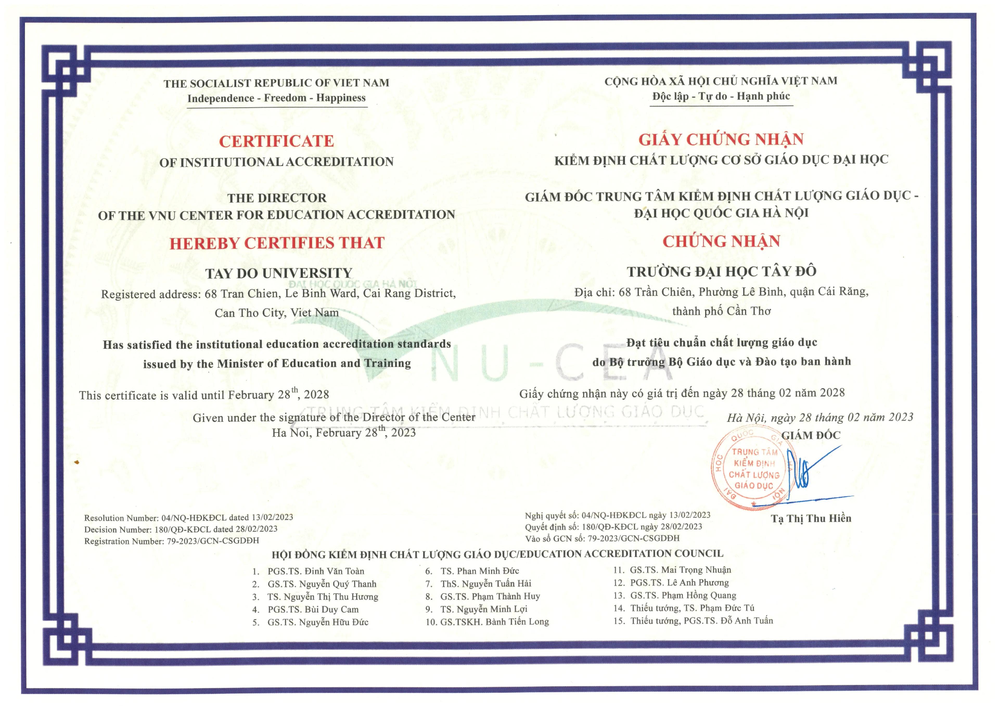 Chất lượng cơ sở giáo dục