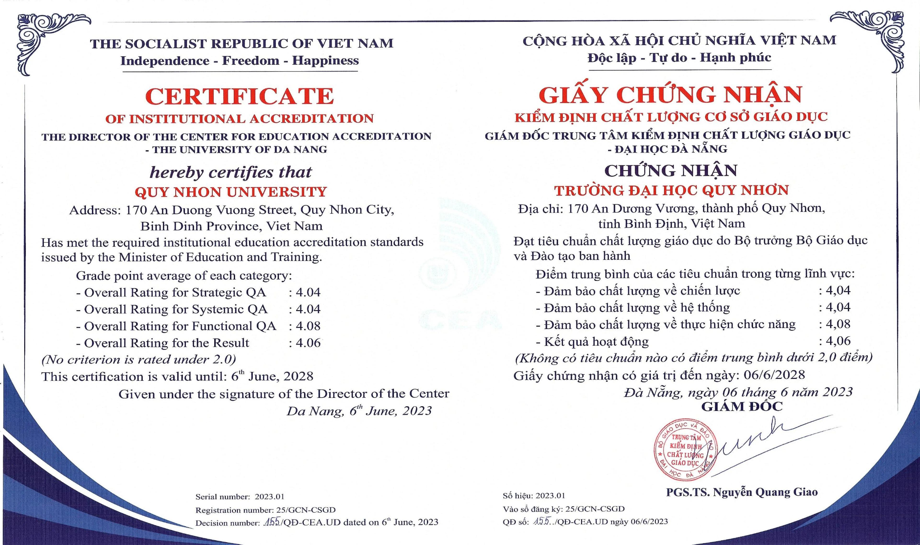 Chất lượng cơ sở giáo dục