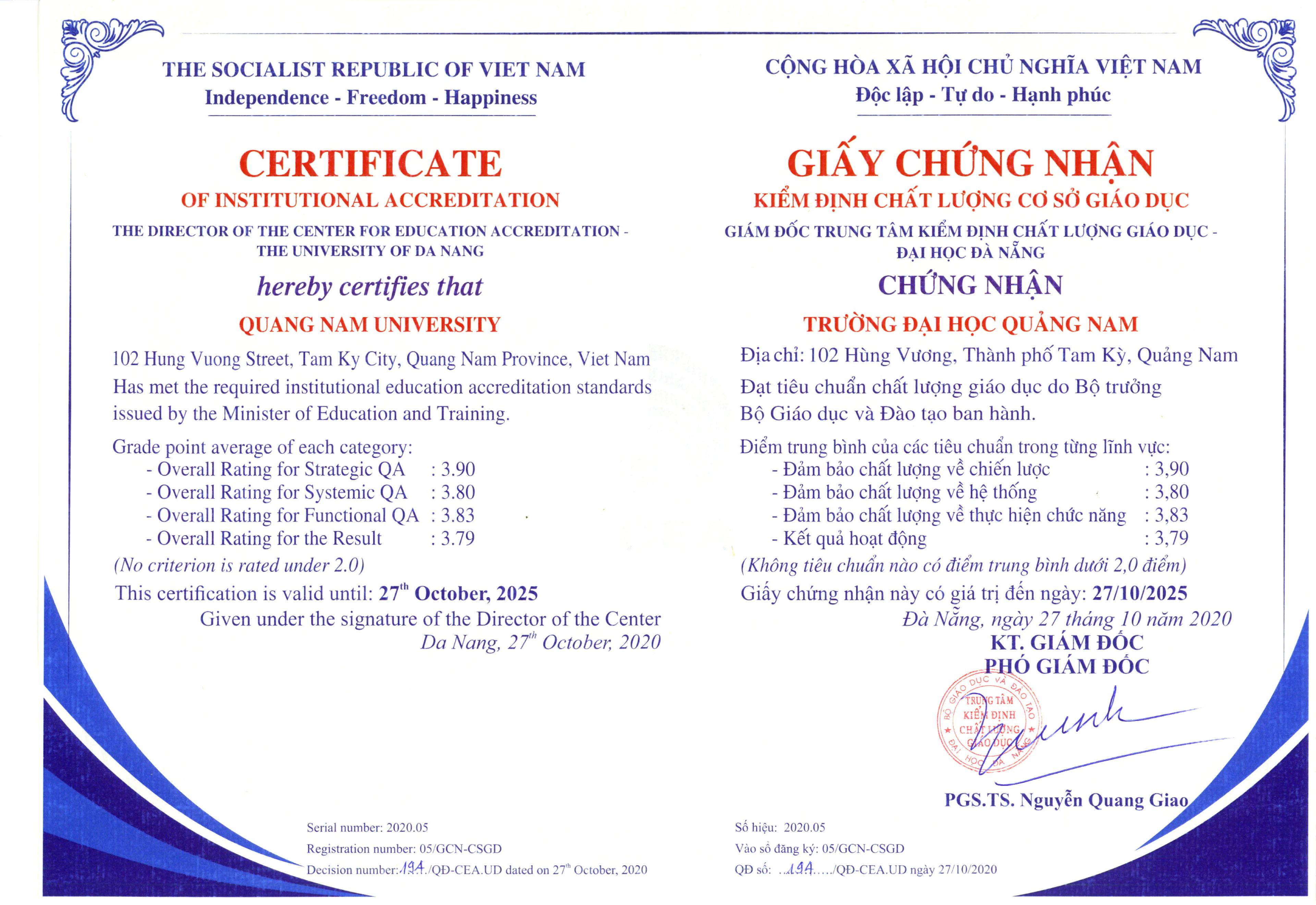 Chất lượng cơ sở giáo dục