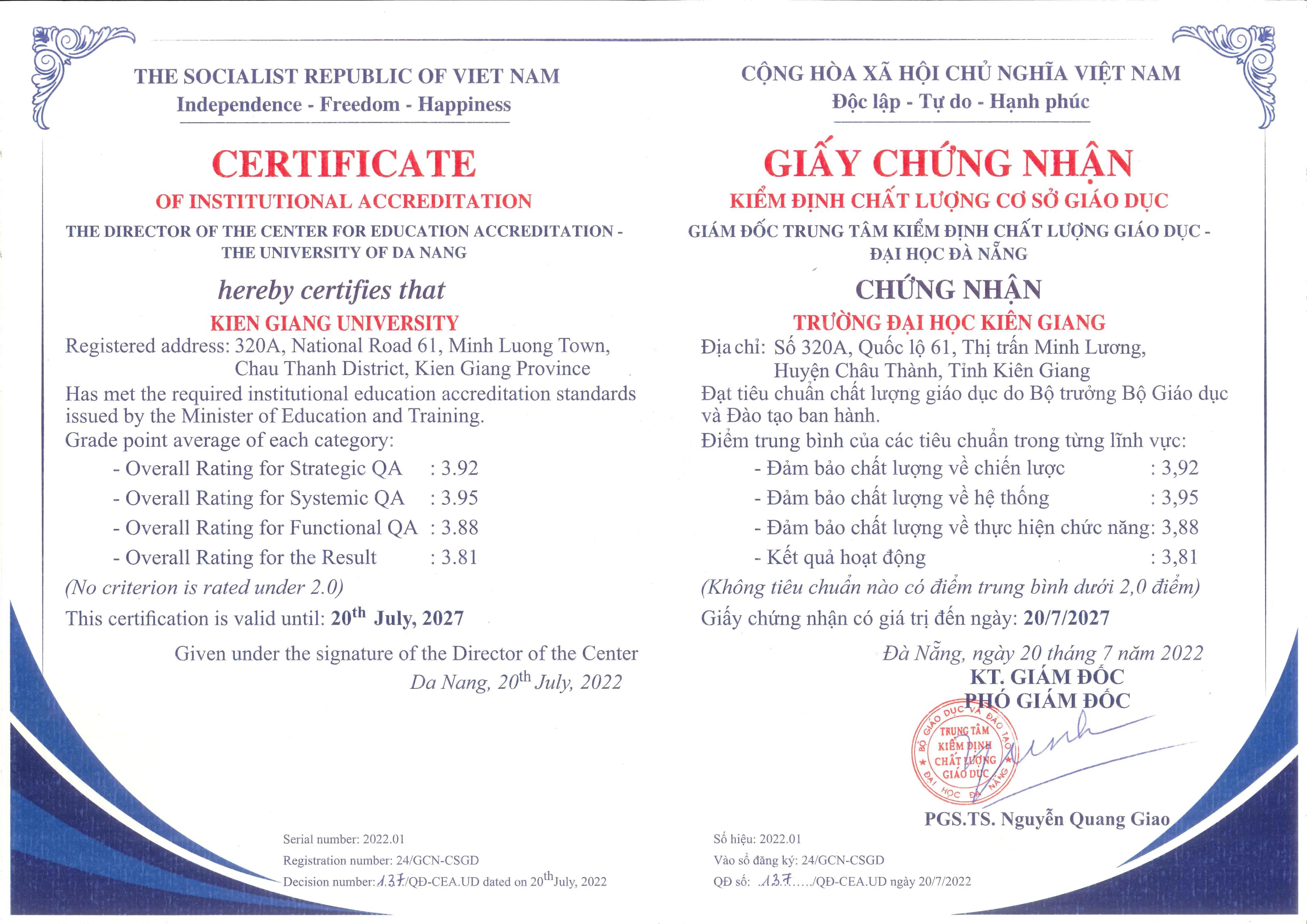 Chất lượng cơ sở giáo dục