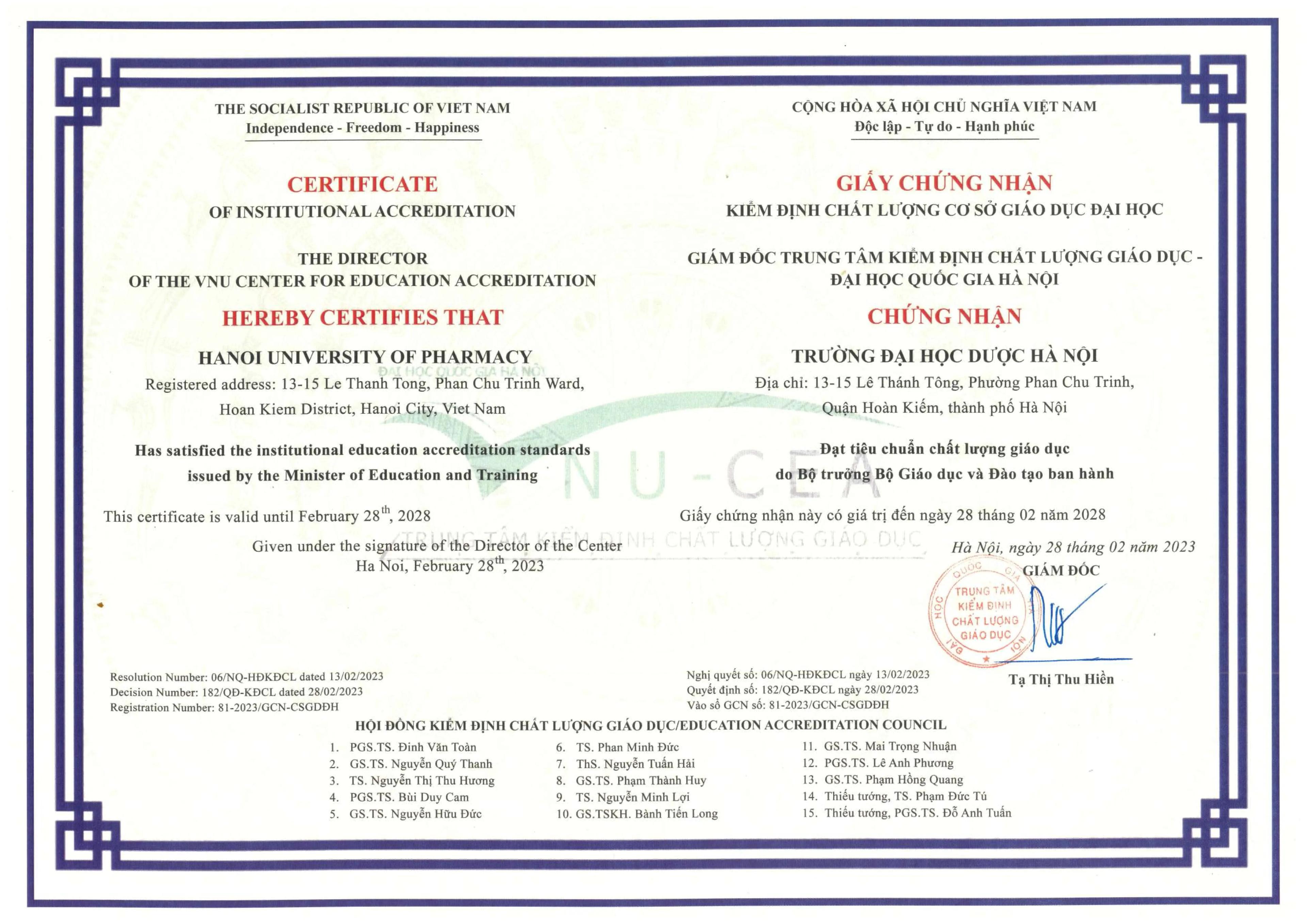 Chất lượng cơ sở giáo dục