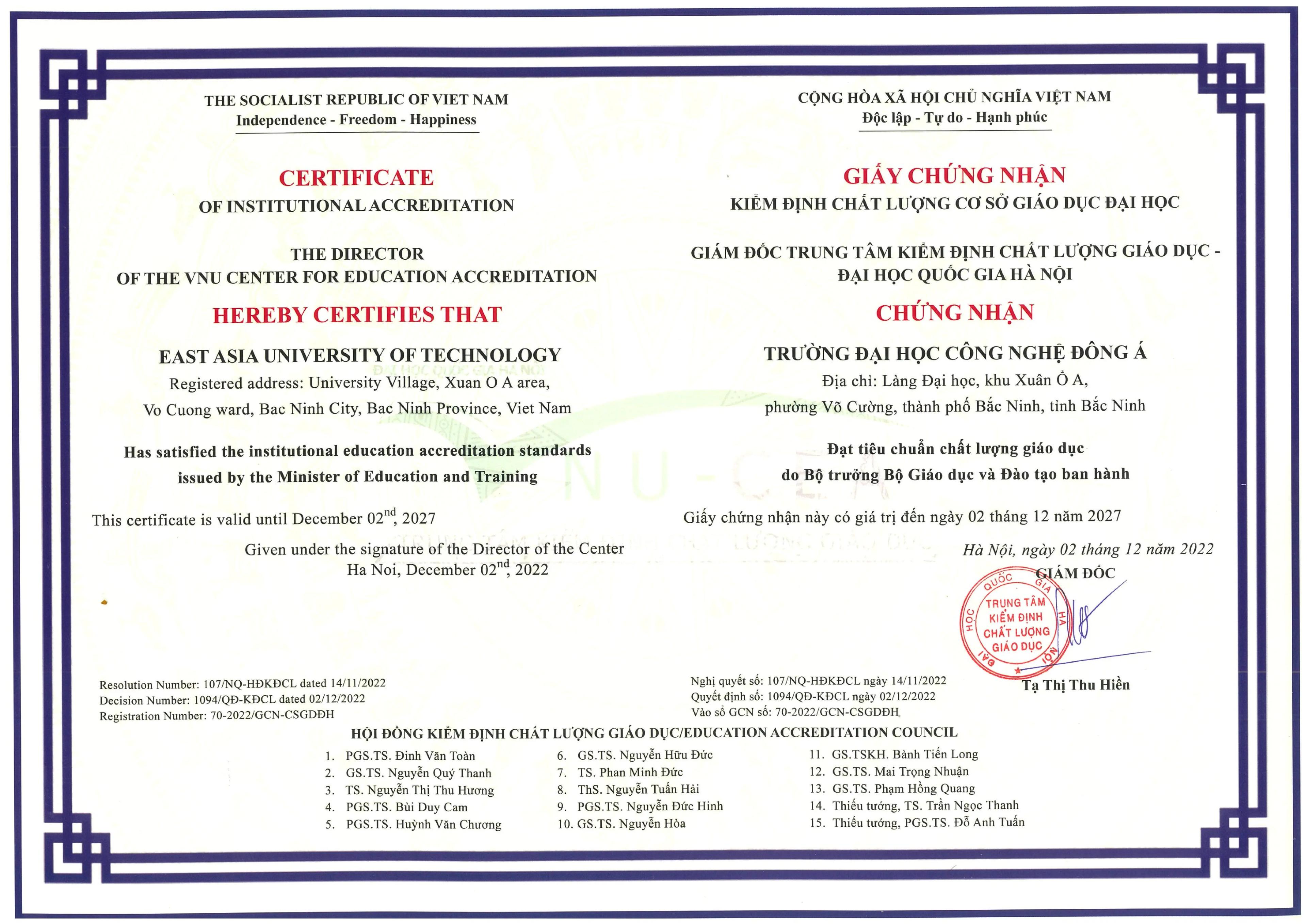 Chất lượng cơ sở giáo dục