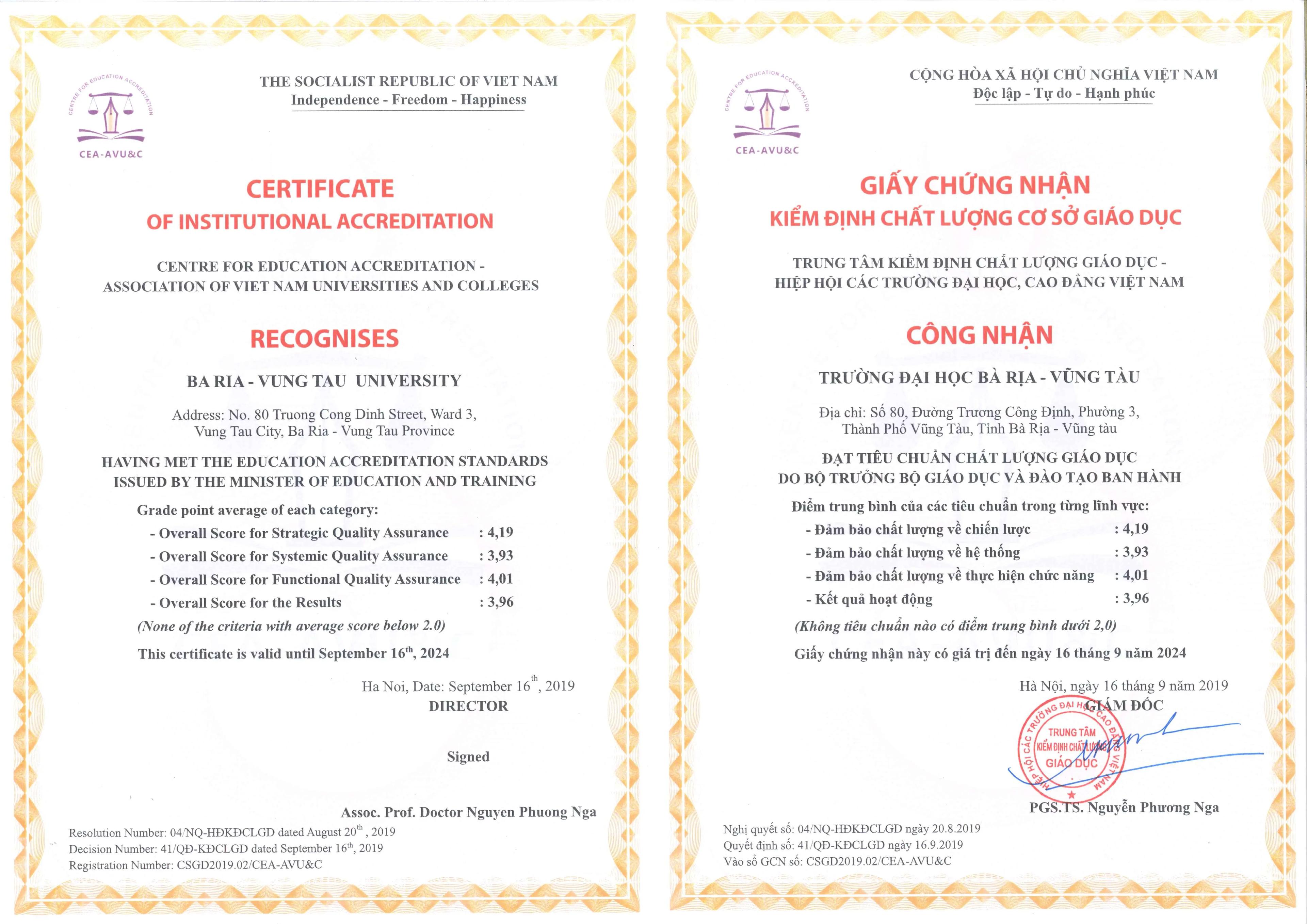 Chất lượng cơ sở giáo dục