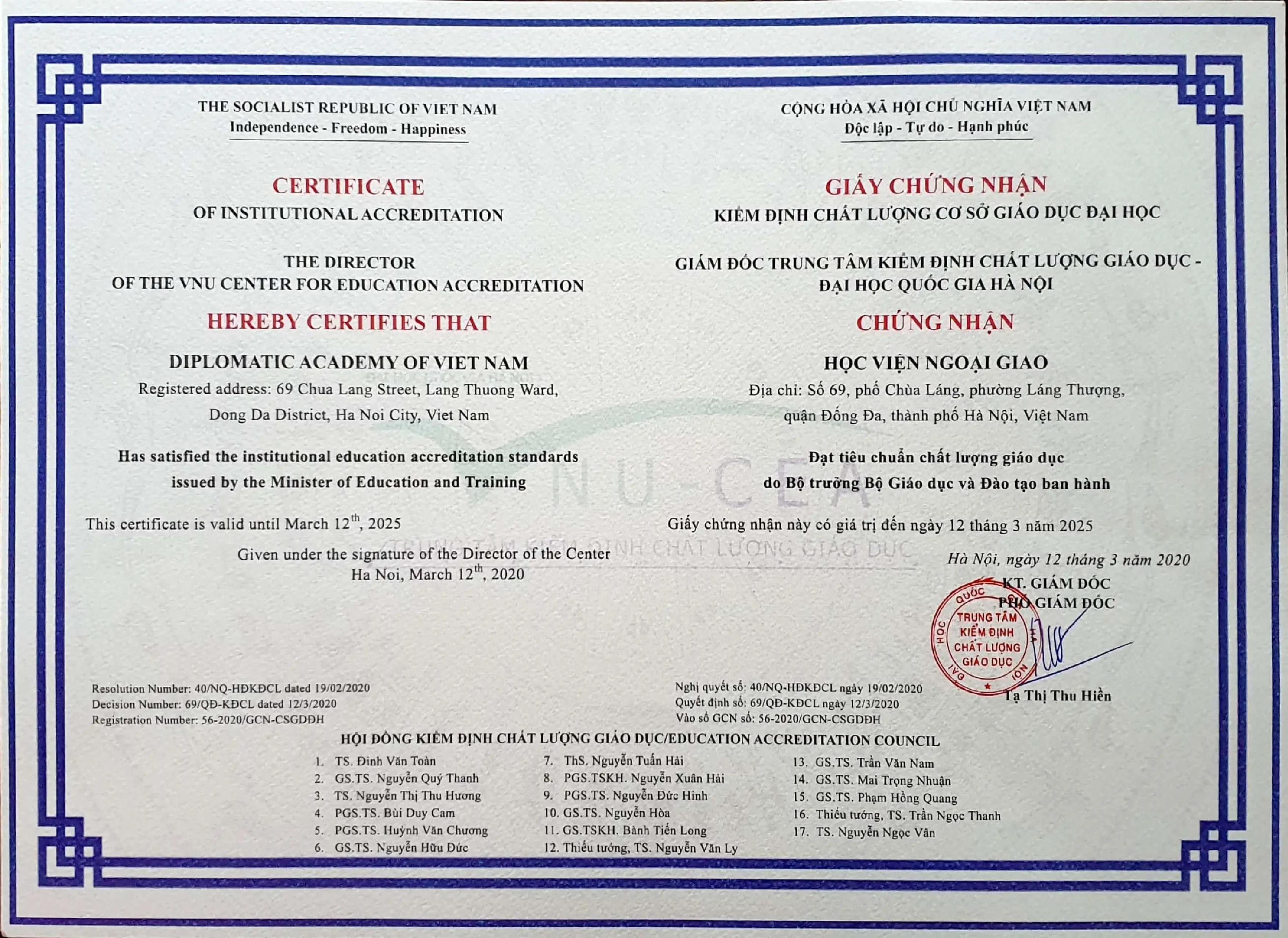 Chất lượng cơ sở giáo dục