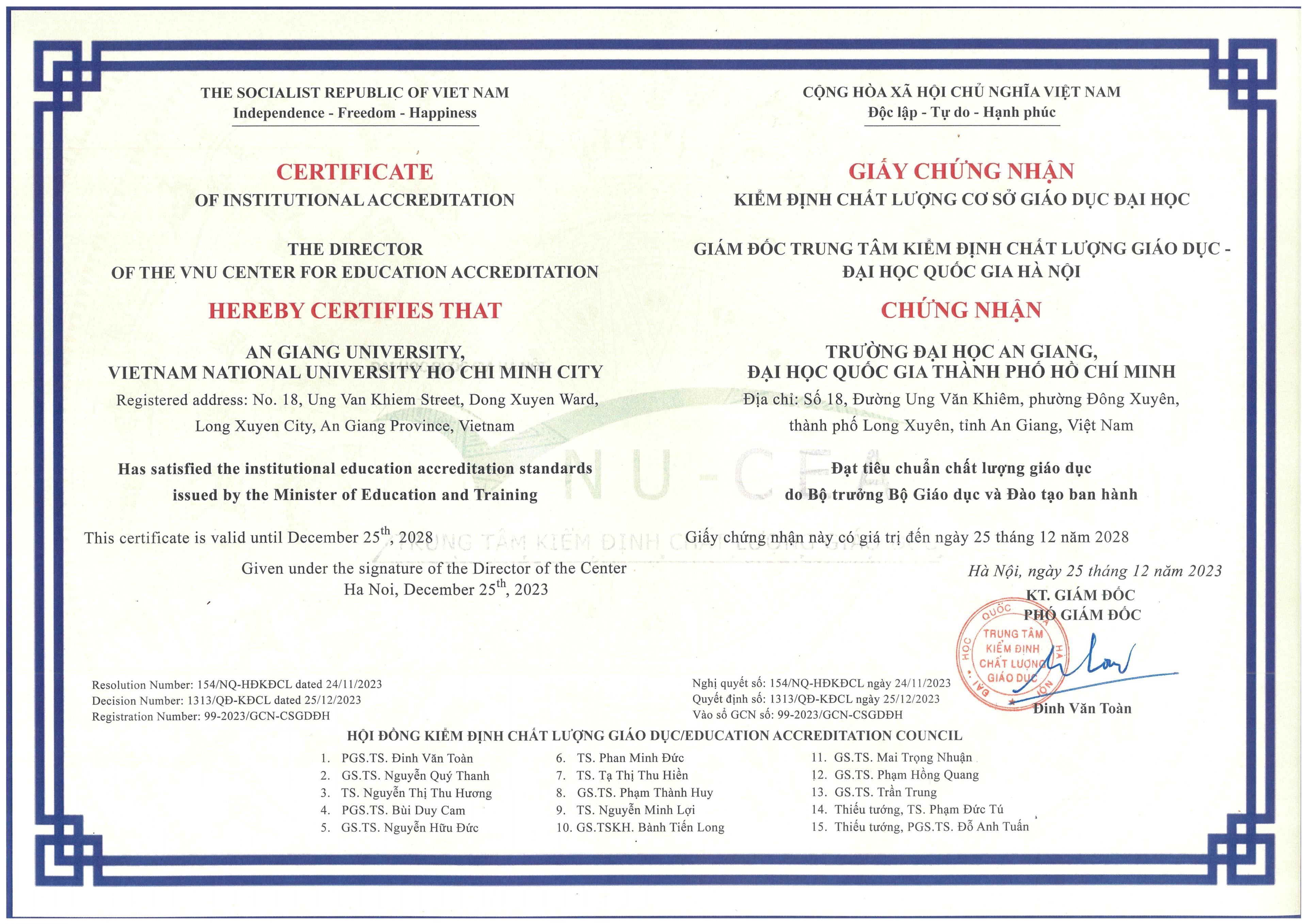 Chất lượng cơ sở giáo dục