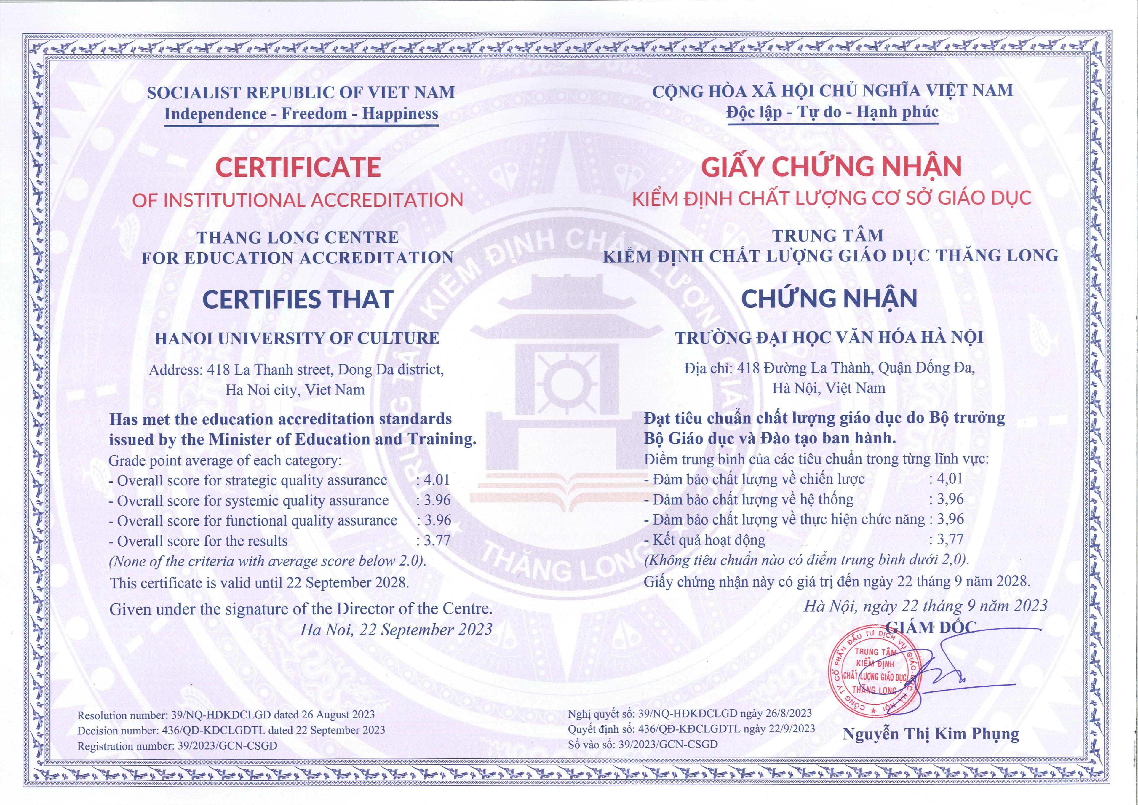 Chất lượng cơ sở giáo dục