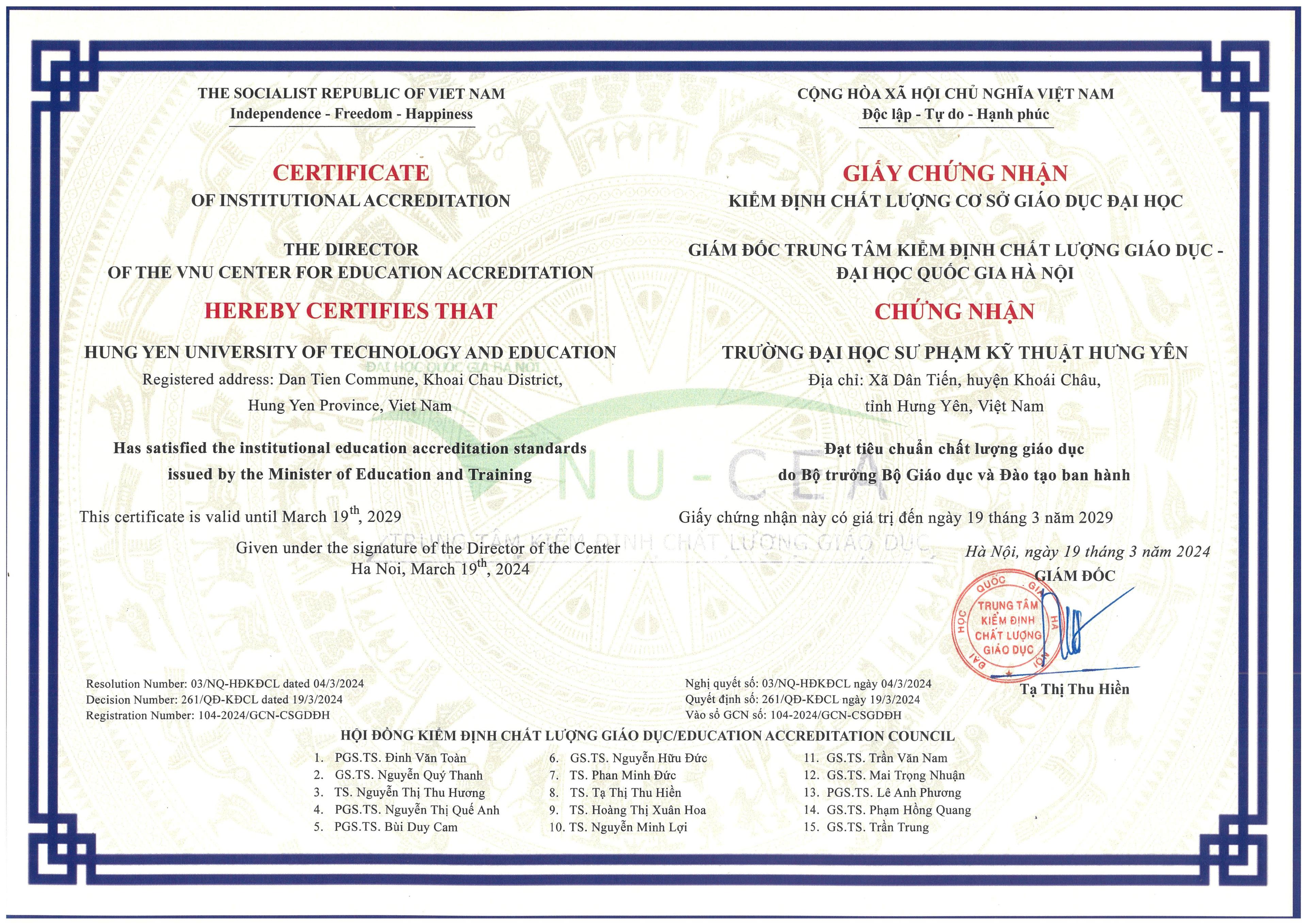 Chất lượng cơ sở giáo dục